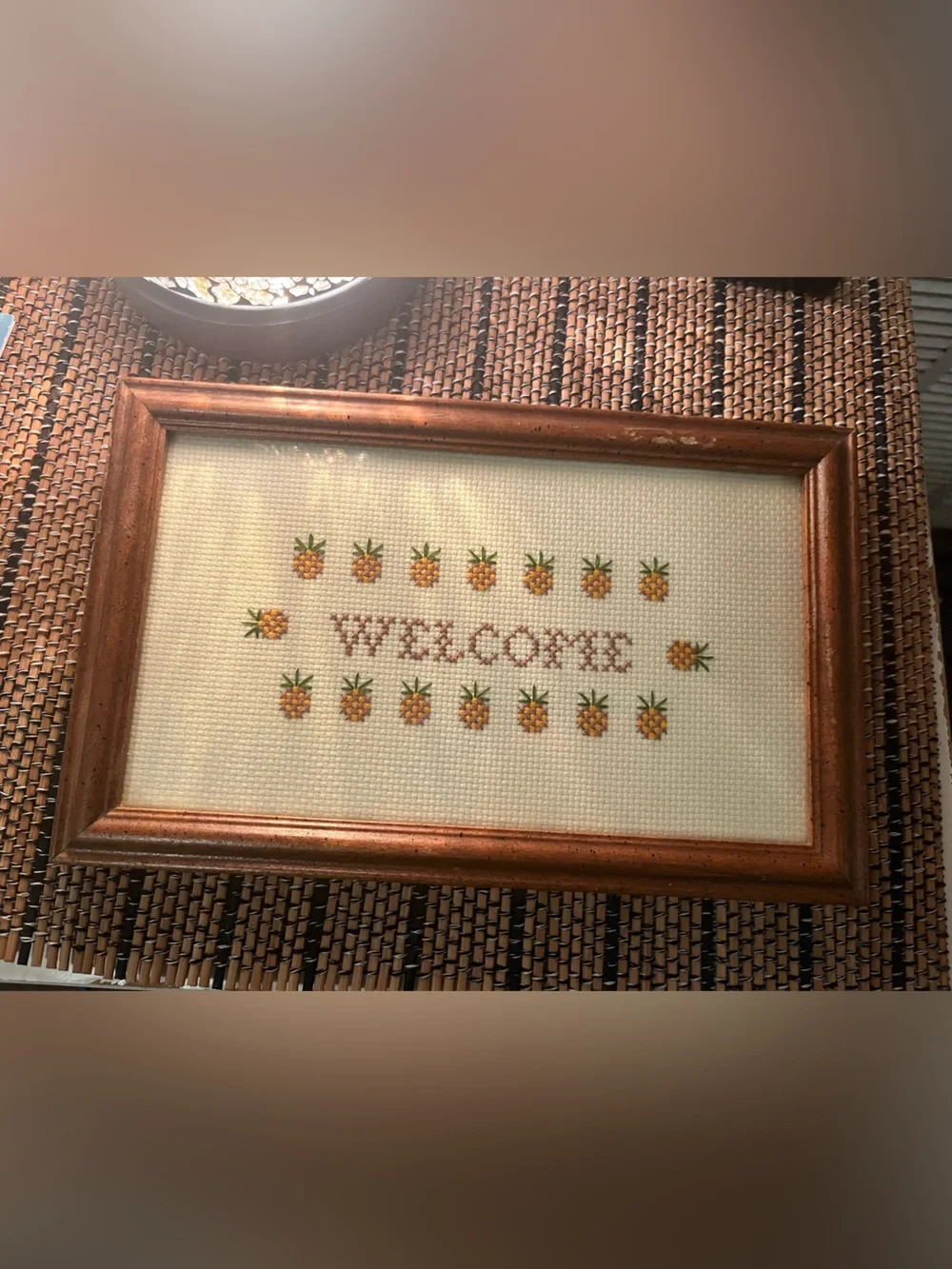 Vintage Cross-Stitch pineapple Wall Art